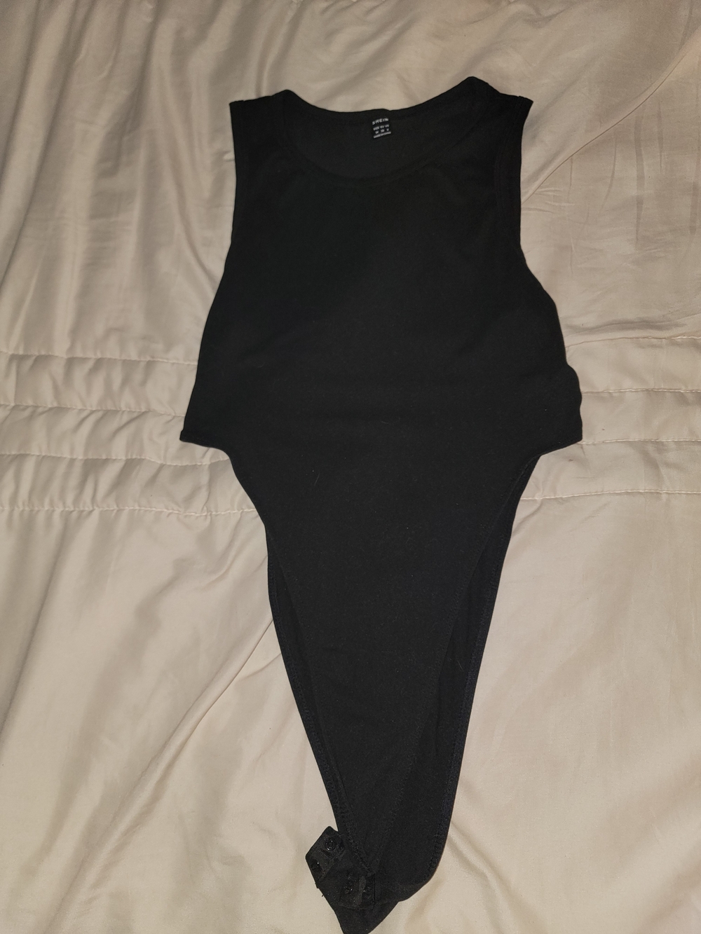 SHEIN Black High-Cut Sleeveless Bodysuit